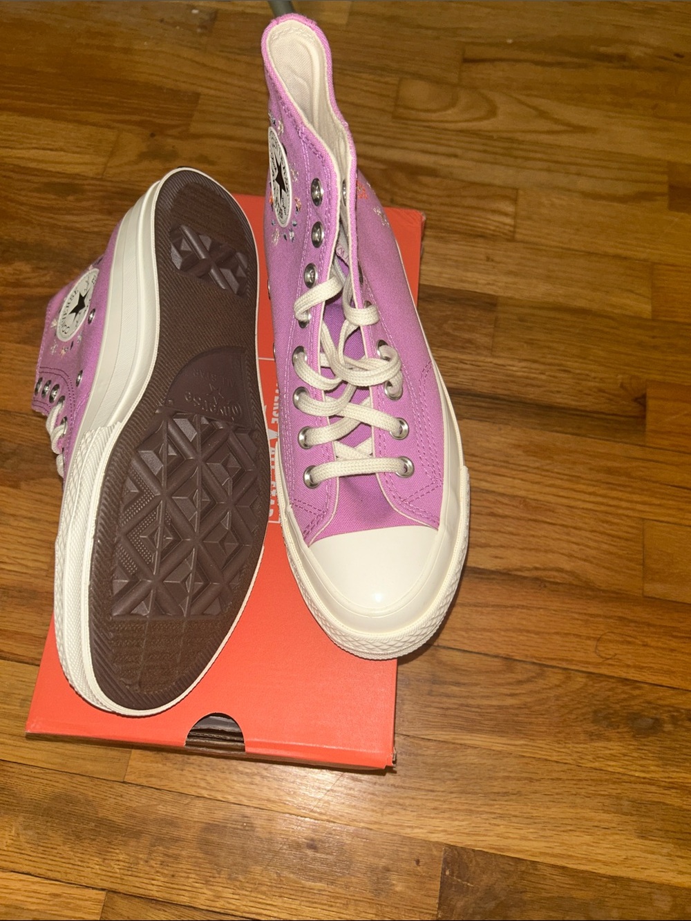 Converse Women’s Lavender High-Top Canvas Sneakers - Picture 5 of 6